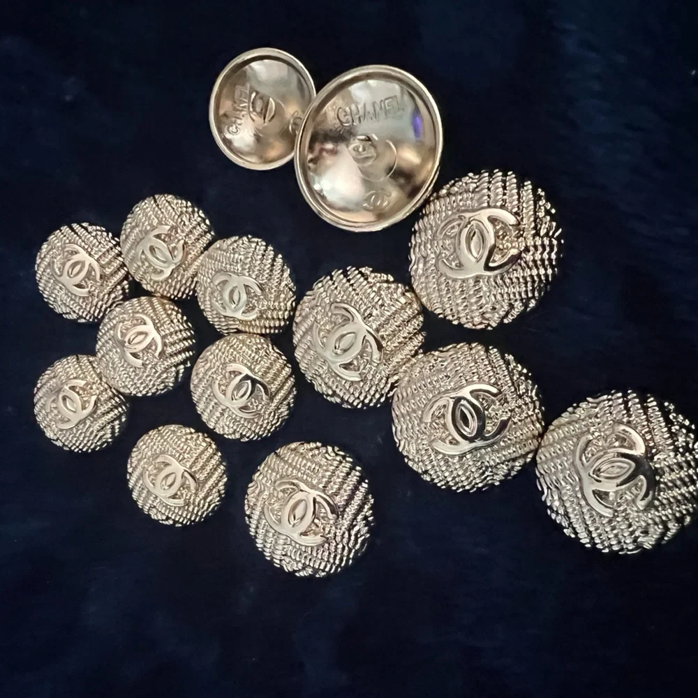 🤩Cc-(Set of 6)Golden alloy 23-24mm=0.94”Stamped/textured/ShankS…